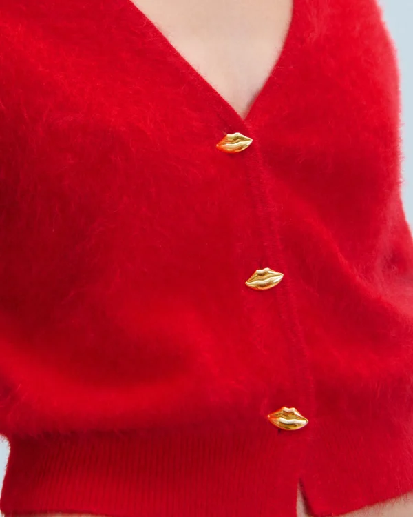 Pull Cardigan en Cachemire Brossé Boutons Bijoux^FROM FUTURE Online