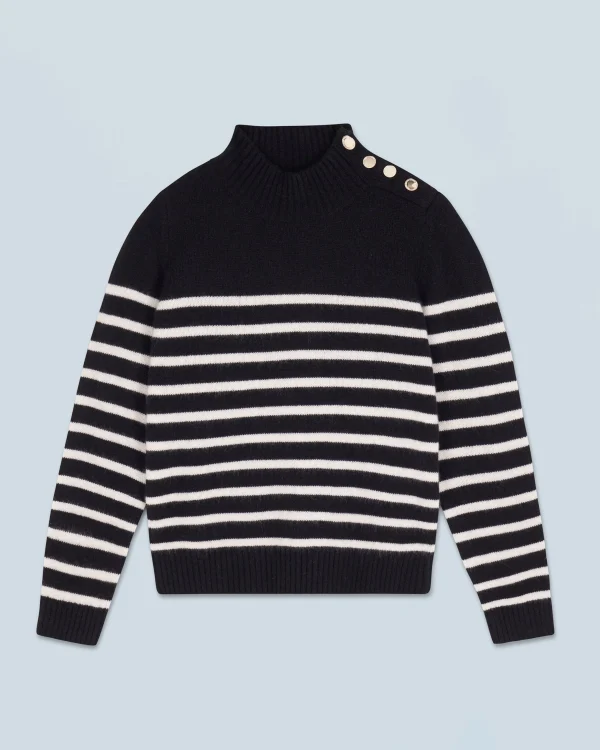 Pull Col Montant Marinière à Boutons^FROM FUTURE Best