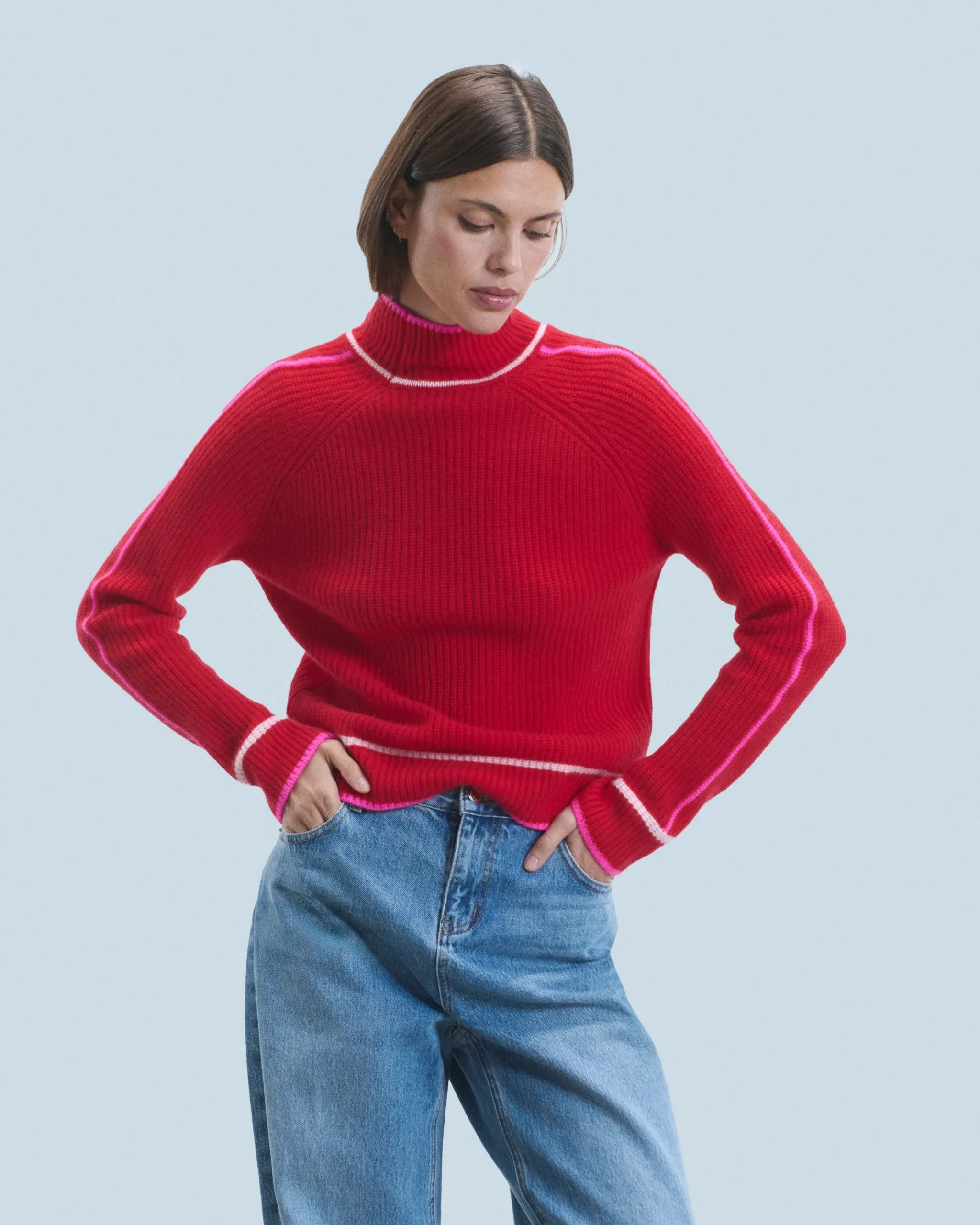 pull_col_montant_tricolore_maille_perle_0-2.webp Pull Col Montant Tricolore Maille Perlée^FROM FUTURE Discount