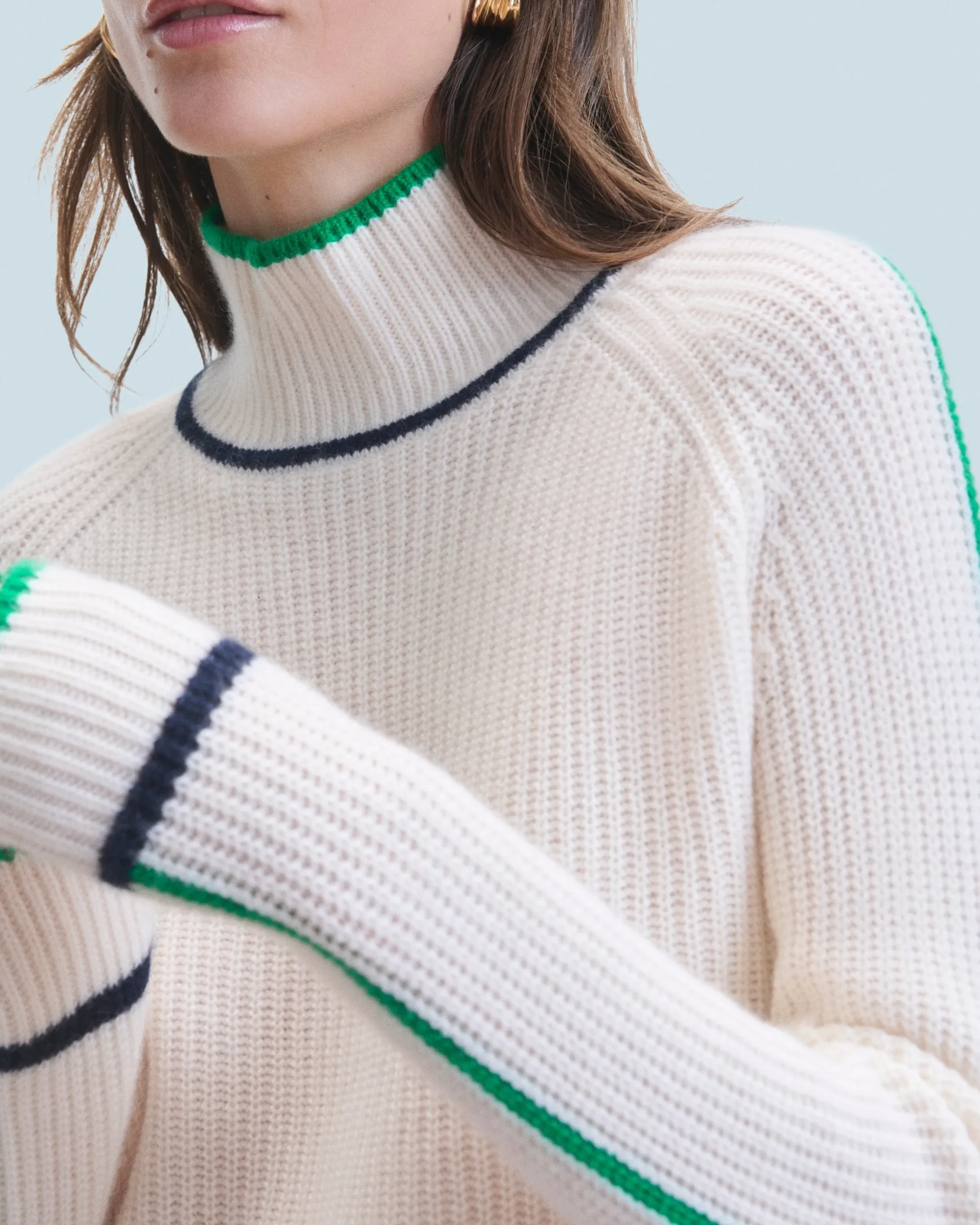 pull_col_montant_tricolore_maille_perle_1.webp Pull Col Montant Tricolore Maille Perlée^FROM FUTURE Cheap