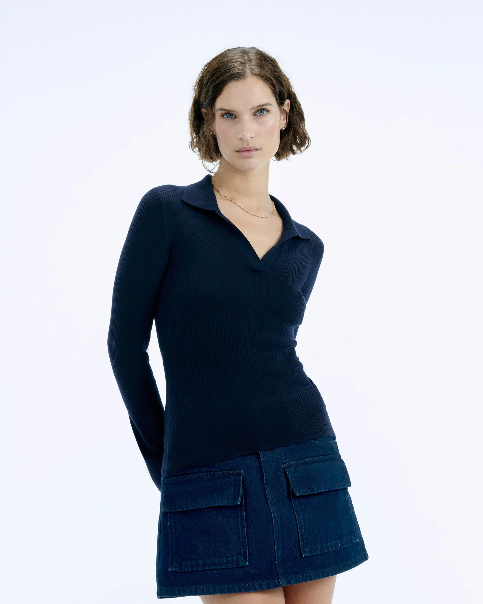 pull_col_polo__ctes_bijou_0.webp Pull Col Polo à Côtes Bijou^FROM FUTURE Hot