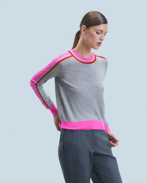 Pull Col Rond Bandes Bicolore^FROM FUTURE Sale