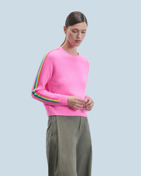 Pull Col Rond Bandes Manches Multico^FROM FUTURE Cheap