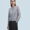 Pull Col Rond Bandes Manches Multicolore^FROM FUTURE Discount