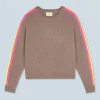 Pull Col Rond Bandes Manches Multicolore^FROM FUTURE Best Sale