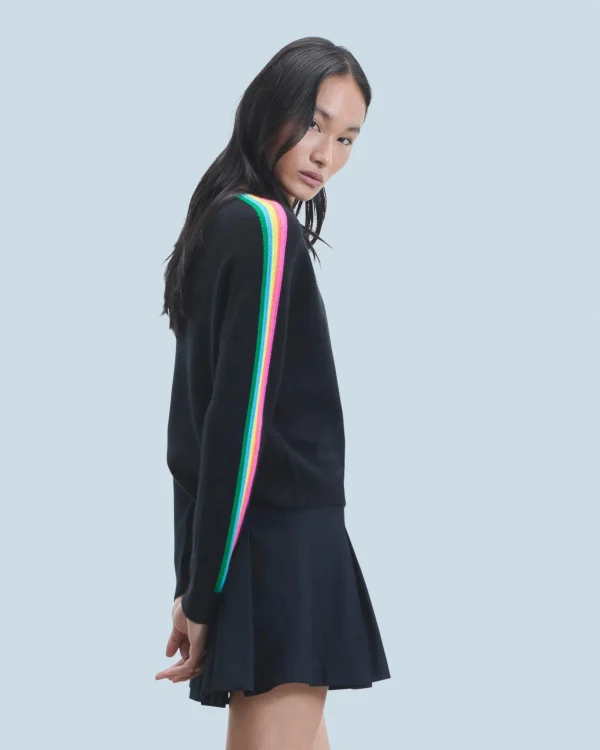 Pull Col Rond Bandes Manches Multicolore^FROM FUTURE Online