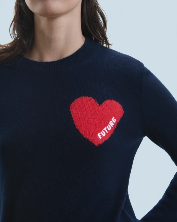 Pull Col Rond Coeur Léger^FROM FUTURE Fashion