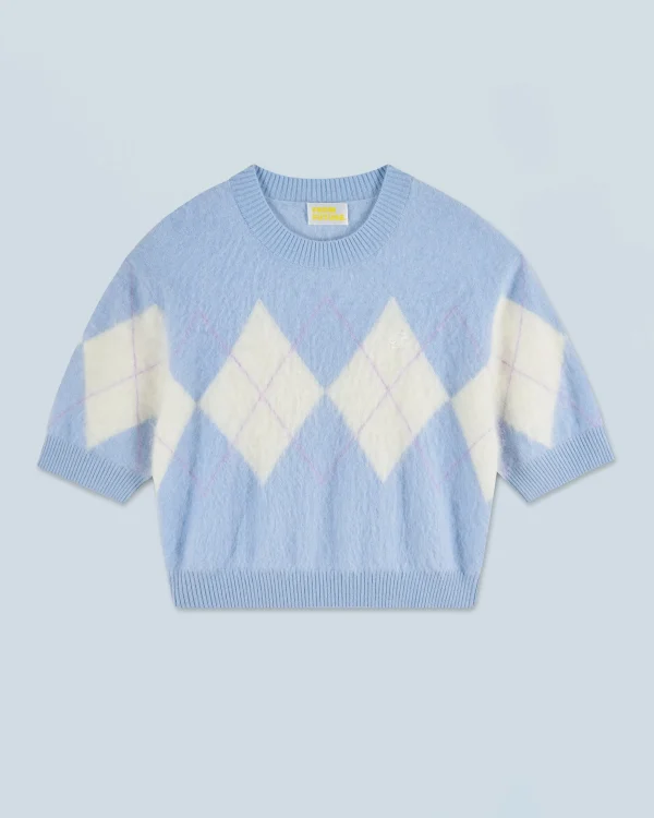 Pull Col Rond en Cachemire Brossé à Motif Losange^FROM FUTURE Flash Sale