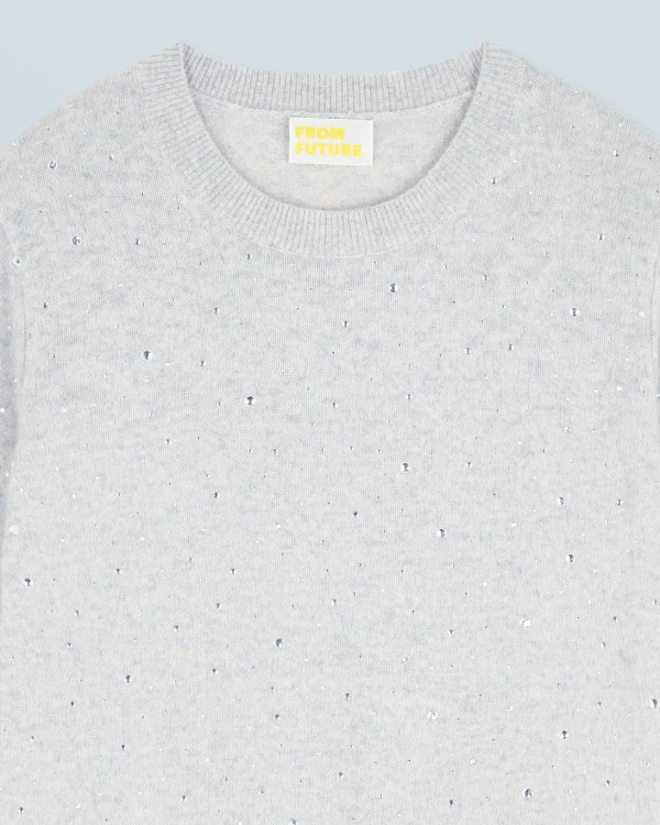 Pull Col Rond Strass Allover Léger^FROM FUTURE Best Sale