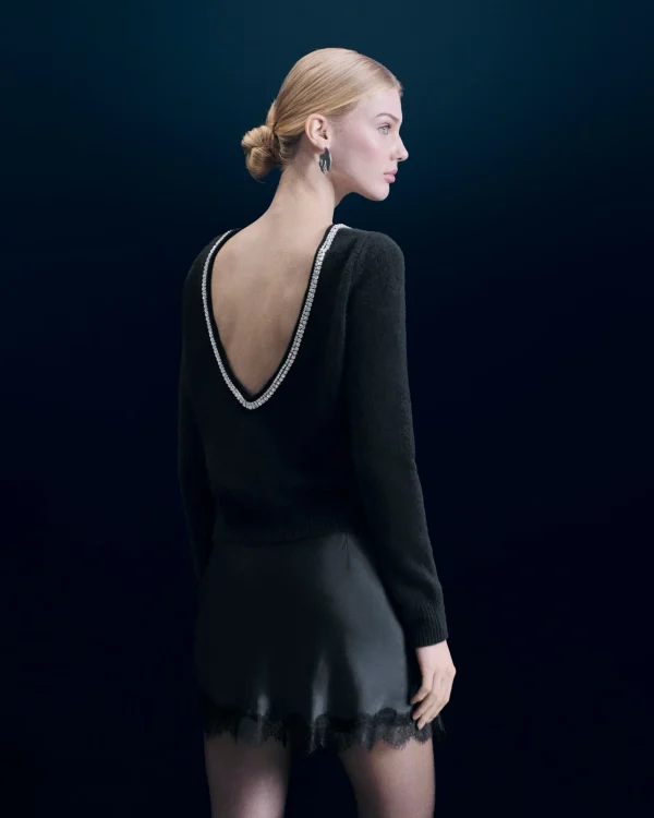 Pull Col Rond Strass Dos Nu^FROM FUTURE Store