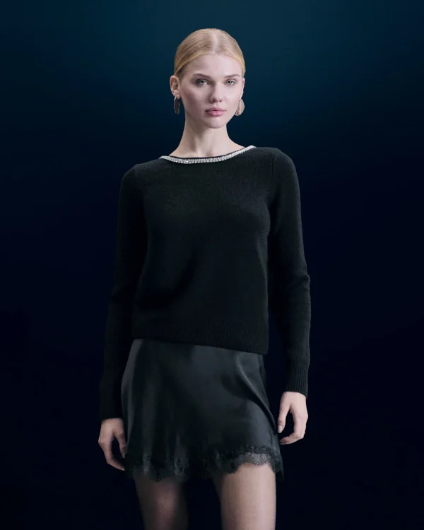 Pull Col Rond Strass Dos Nu^FROM FUTURE Store
