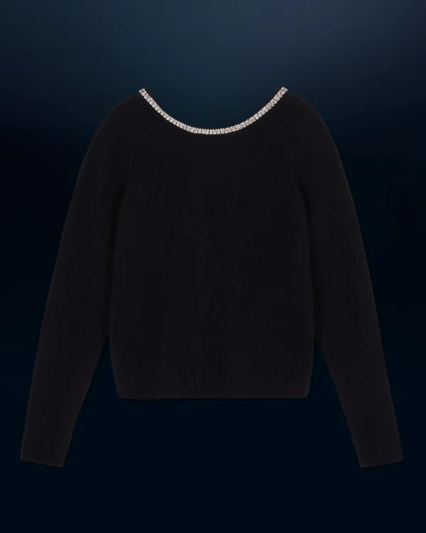 Pull Col Rond Strass Dos Nu^FROM FUTURE Store