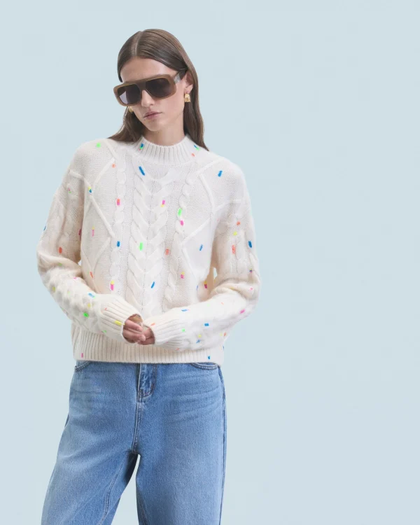 Pull Col Rond Torsades Multicolore^FROM FUTURE Best