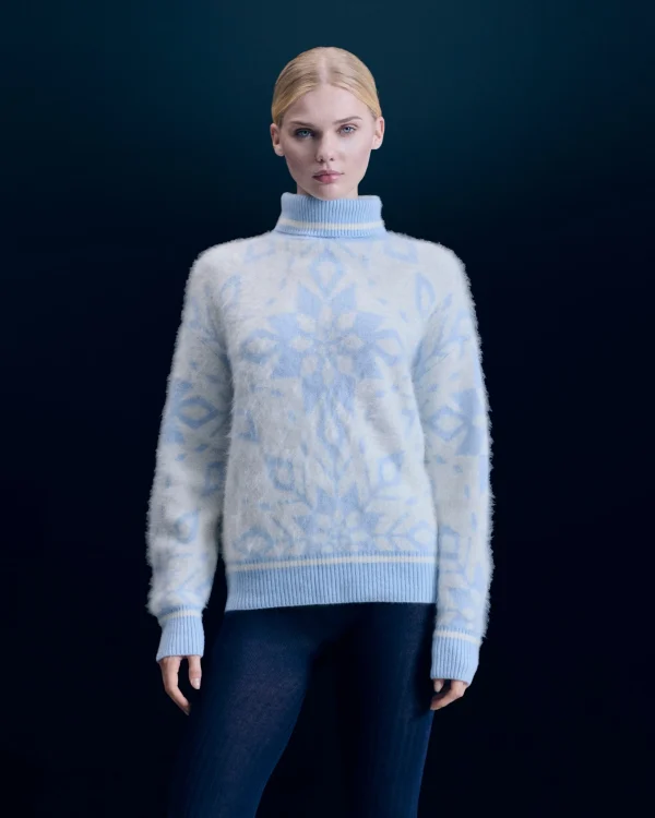 Pull Col Roulé Hairy à Motif Flocons^FROM FUTURE Shop