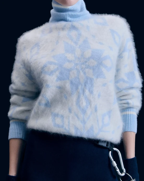 Pull Col Roulé Hairy à Motif Flocons^FROM FUTURE Shop