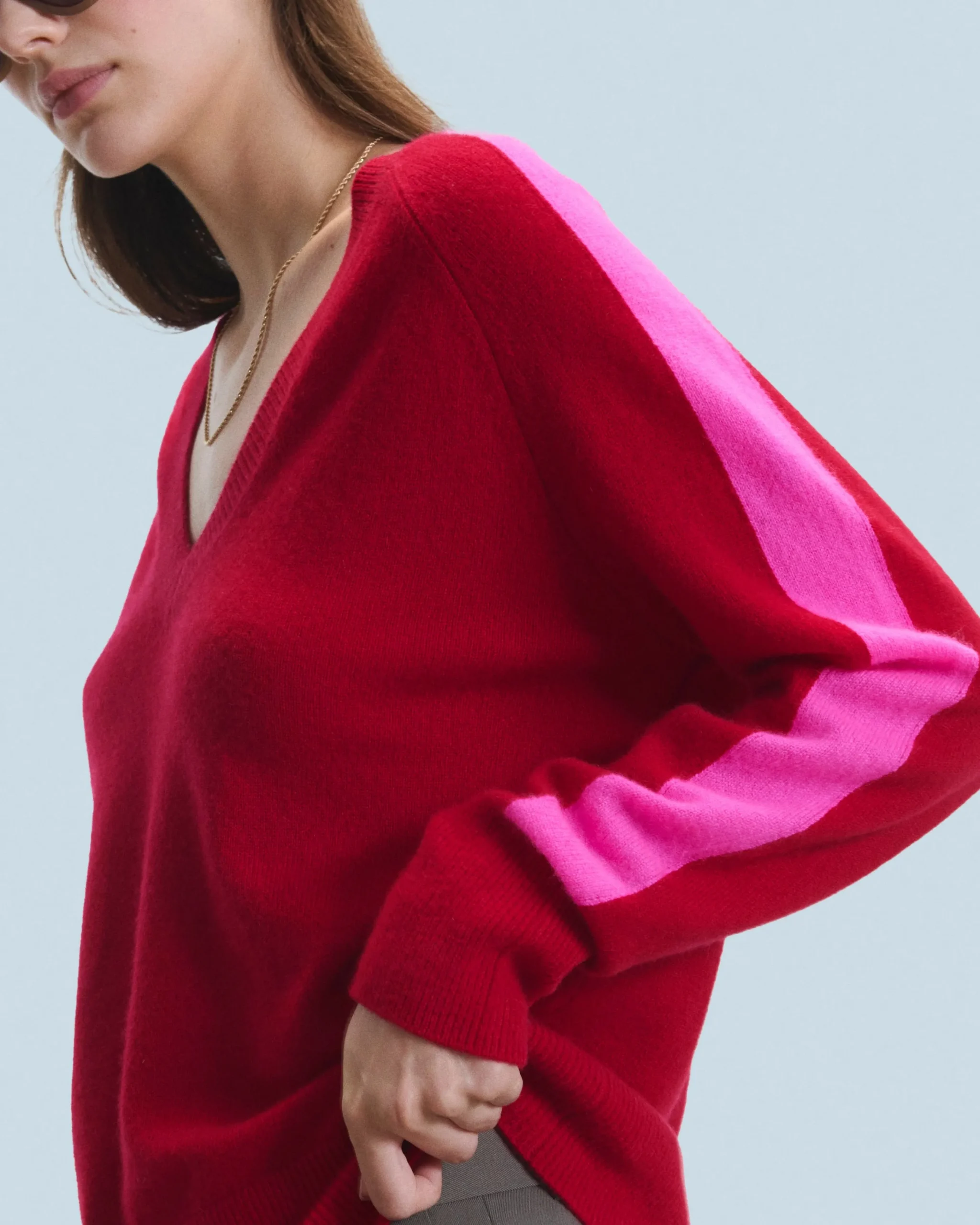 pull_col_v_oversize_bandes_bicolore_lger_0-1.webp Pull Col V Oversize Bandes Bicolore Léger^FROM FUTURE Best Sale