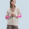 Pull Col V Oversize Bandes Bicolore Léger^FROM FUTURE Store