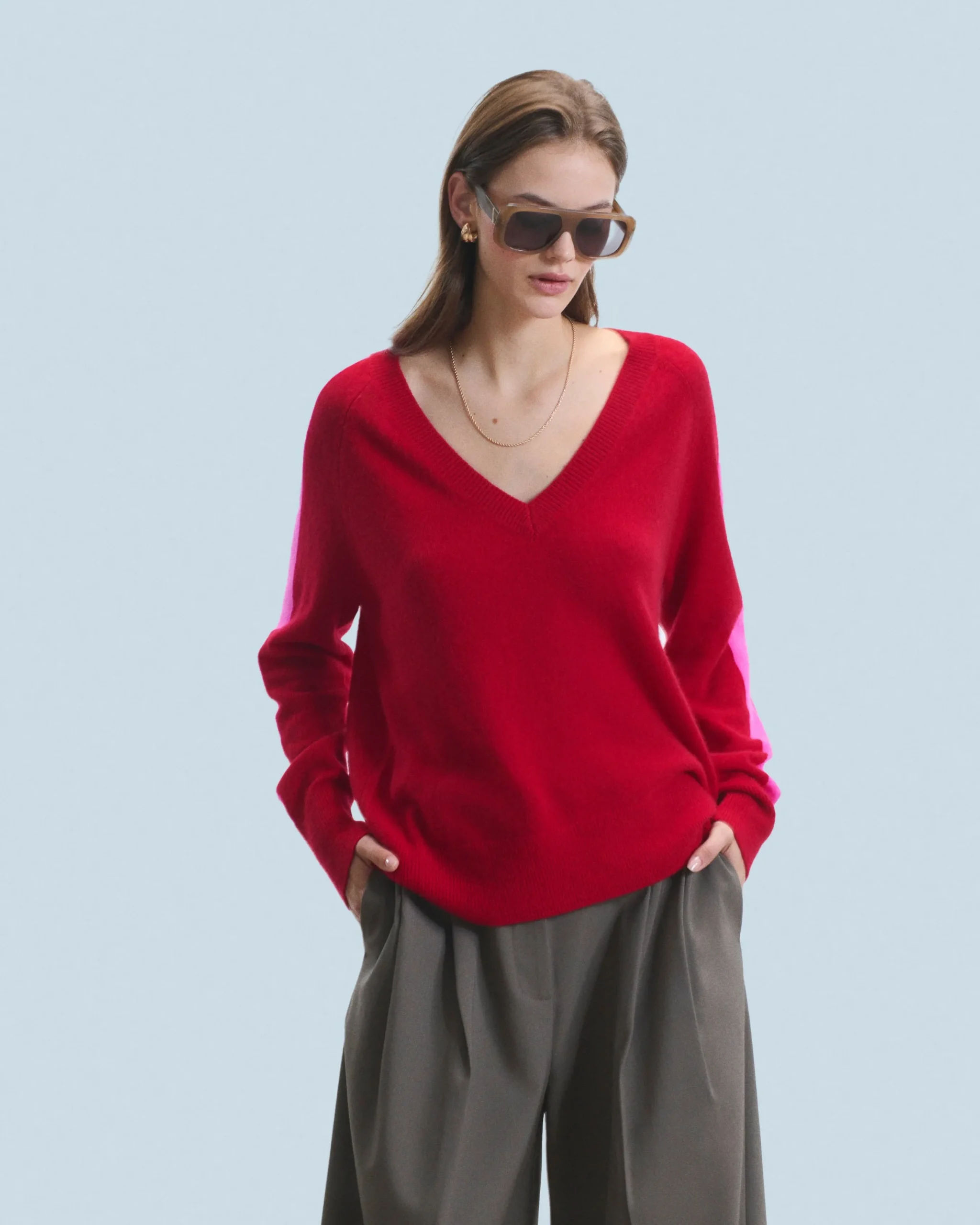 pull_col_v_oversize_bandes_bicolore_lger_1-1.webp Pull Col V Oversize Bandes Bicolore Léger^FROM FUTURE Best Sale