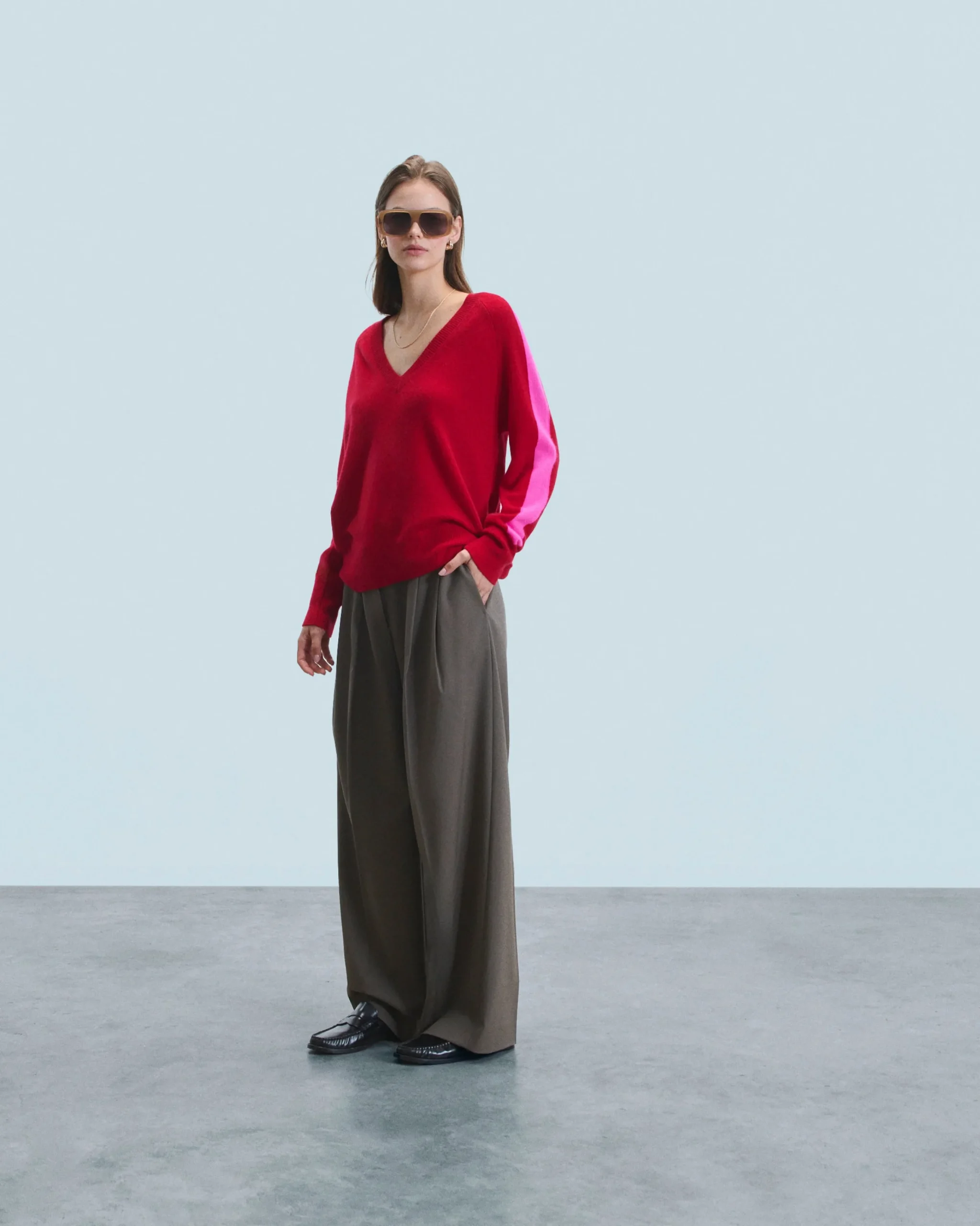 pull_col_v_oversize_bandes_bicolore_lger_2-1.webp Pull Col V Oversize Bandes Bicolore Léger^FROM FUTURE Best Sale