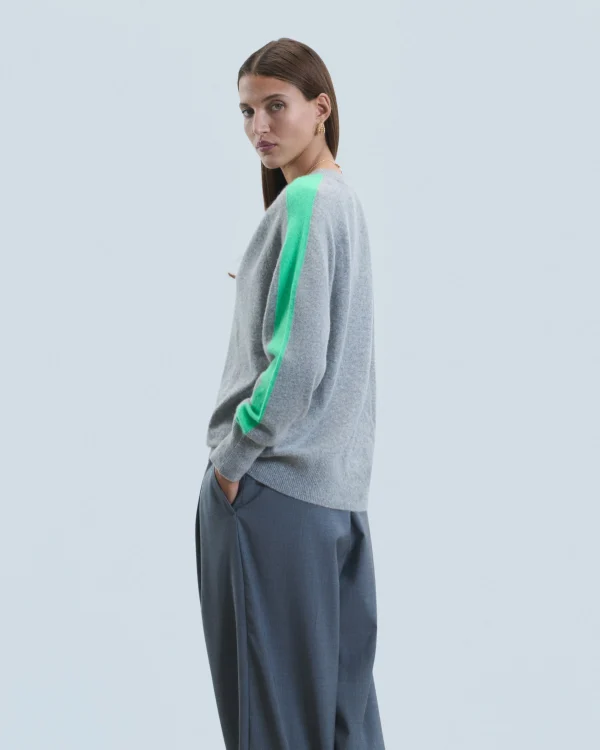 Pull Col V Oversize Bandes Bicolore Léger^FROM FUTURE Best