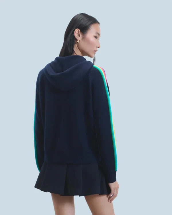 Pull Hoodie Bandes Manches Multicolore Léger^FROM FUTURE Hot