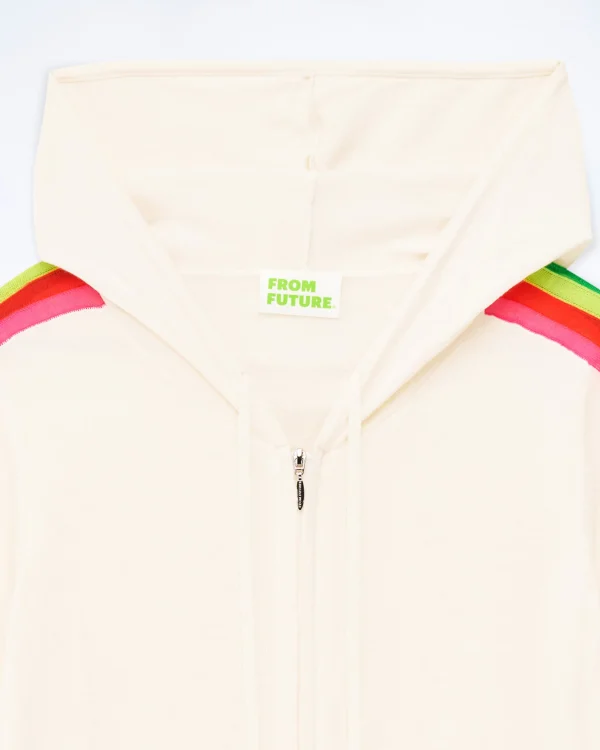 Pull Hoodie Zippé Bande Multicolore^FROM FUTURE Cheap
