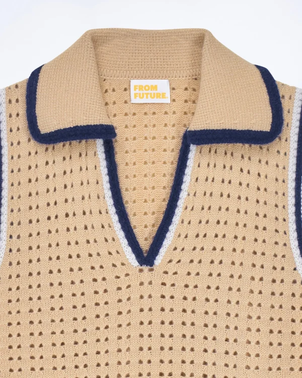 Pull Sans Manche Tricot Ajouré^FROM FUTURE Shop