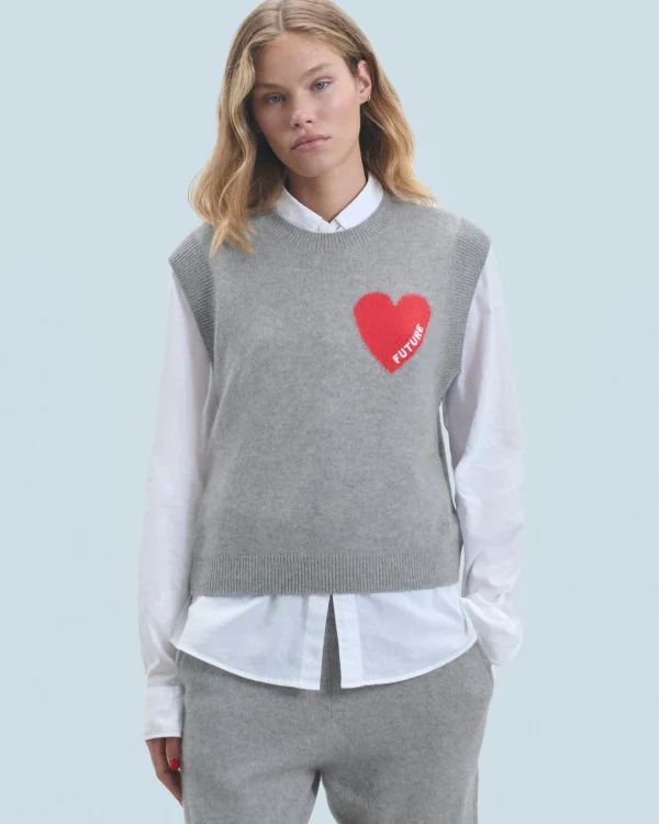 Pull Sans Manches Coeur Léger^FROM FUTURE Shop