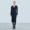 Robe Longue Manche Longue Col Polo^FROM FUTURE New