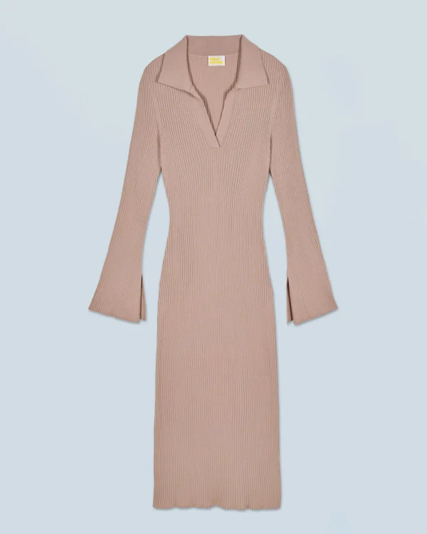 Robe Longue Manche Longue Col Polo^FROM FUTURE Fashion