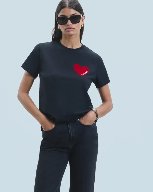T-shirt Col Rond Coeur^FROM FUTURE New